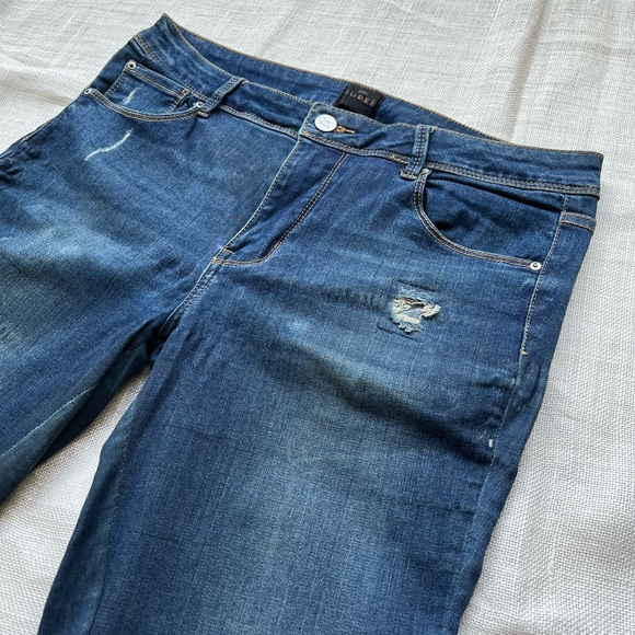 Dark Blue Super Skinny Ripped Jeans - Picture 9 of 11